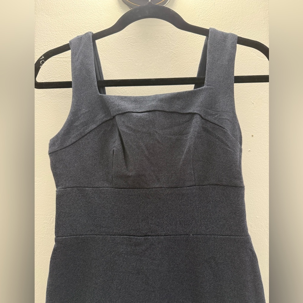 Banana Republic Factory Black Sheath Midi Dress Square Neck Sleeveless. Petite - Picture 4 of 10